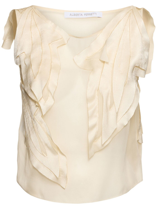 Alberta Ferretti: Silk blend organza top - women_0 | Luisa Via Roma
