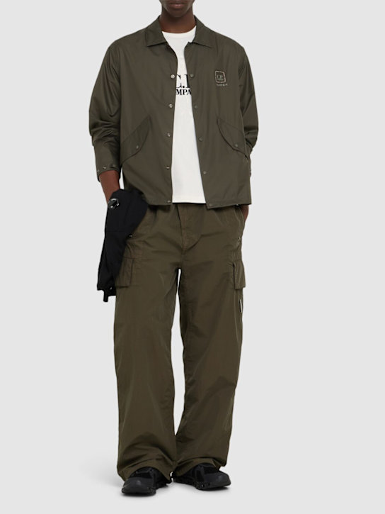 C.P. Company: Flatt nylon oversize pants - Green - men_1 | Luisa Via Roma