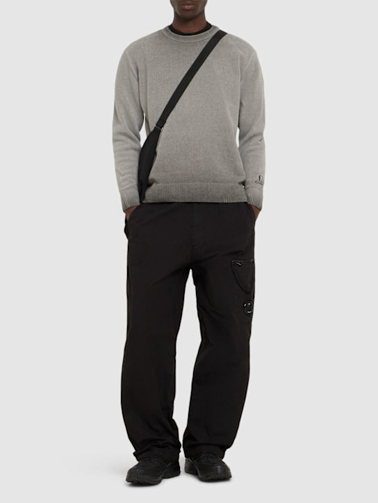 C.P. Company: Chenille cotton sweater - Smoked Pearl - men_1 | Luisa Via Roma