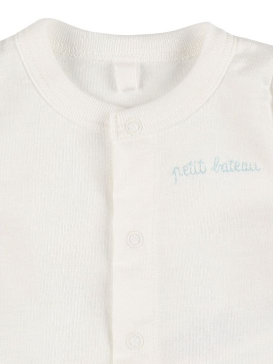 Petit Bateau: Cotton jersey t-shirt & diaper cover - Bianco/Azzurro - kids-boys_1 | Luisa Via Roma