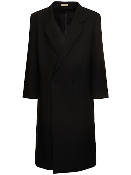 Fear of God: Relaxed wool overcoat - Black - men_0 | Luisa Via Roma