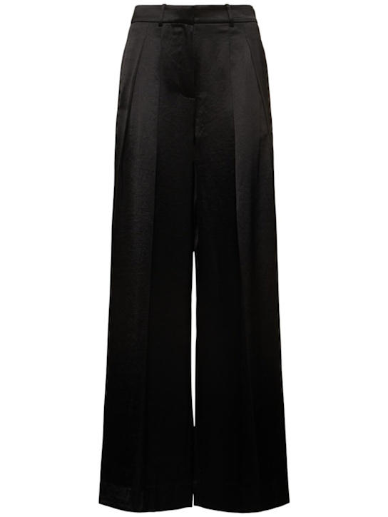 Double pleated wide leg pants - Thumbnail 1