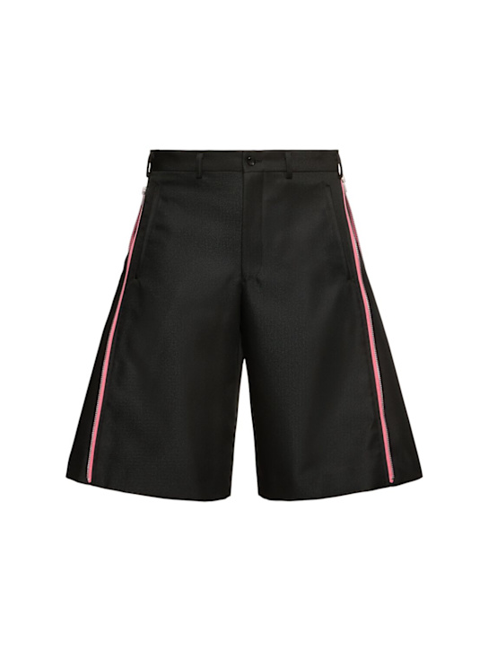 Comme des Garçons Homme Plus: Polyester gabardine shorts - men_0 | Luisa Via Roma