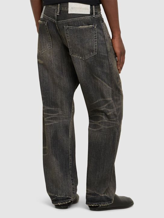 Yohji Yamamoto: Neighborhood褪色牛仔裤 - 黑色 - men_2 | Luisa Via Roma