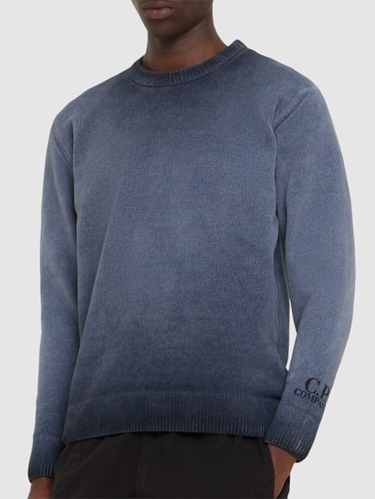 C.P. Company: Chenille cotton sweater - Total Eclipse - men_2 | Luisa Via Roma