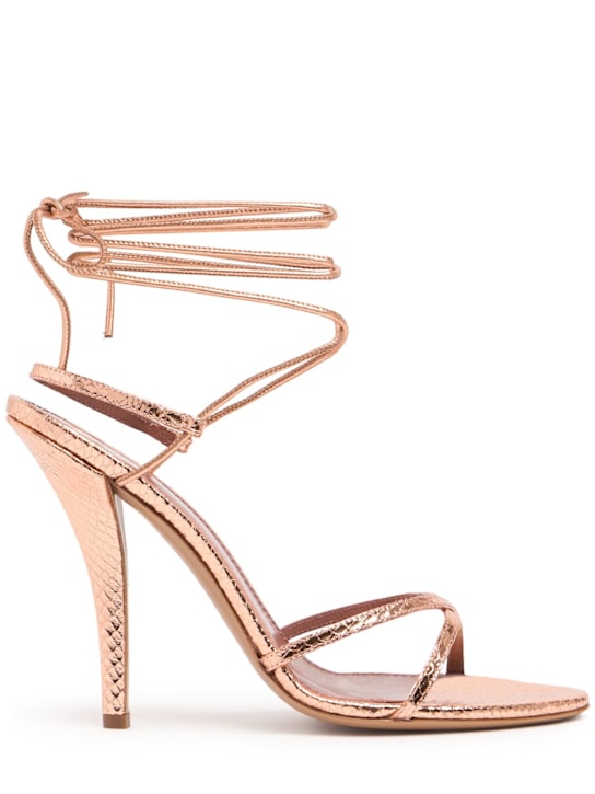 Paris Texas: 105mm Linda metallic leather sandals - Rose Gold - women_0 | Luisa Via Roma