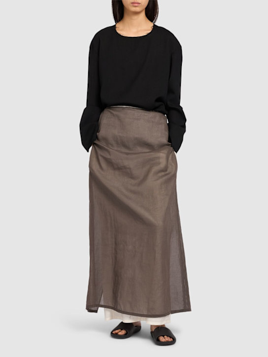 The Row: Zaira cotton organza long skirt - Brown - women_1 | Luisa Via Roma