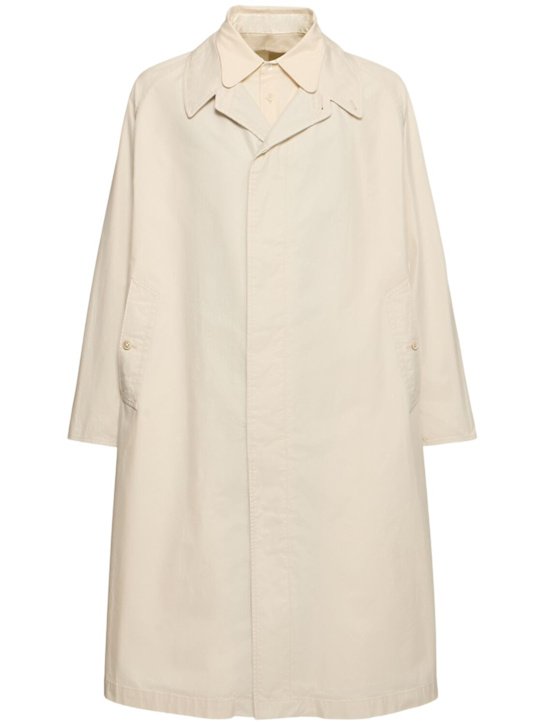 Maison Margiela: Long cotton trench coat - Fil dişi rengi - men_0 | Luisa Via Roma