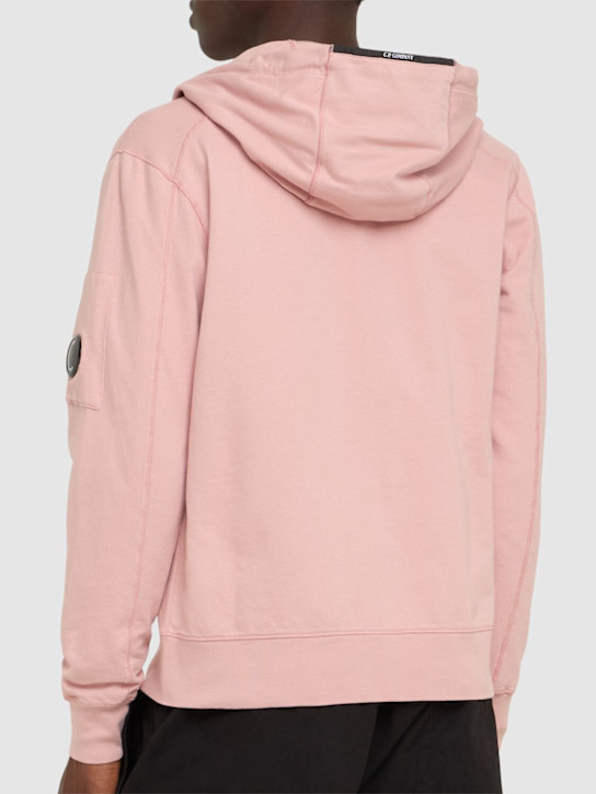 C.P. Company: Light fleece full zip hooded sweatshirt - Misty Rose - men_2 | Luisa Via Roma