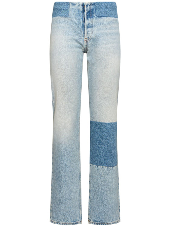 Mid rise straight patchwork jeans - Thumbnail 1