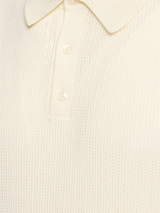Dolce&Gabbana: Short sleeve cotton knit polo - White - men_4 | Luisa Via Roma