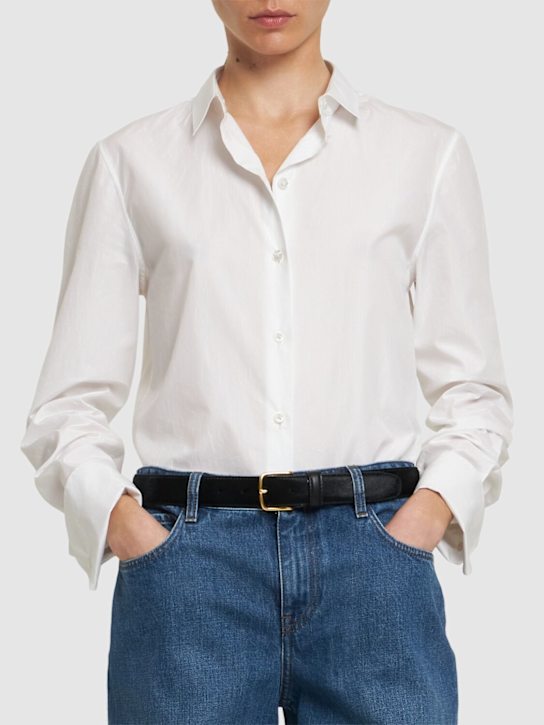 The Row: Classic ponyhair belt - Black - women_1 | Luisa Via Roma