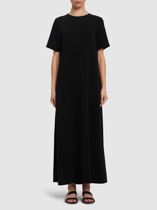 The Row: Robi宽松绸缎长款连衣裙 - 黑色 - women_1 | Luisa Via Roma