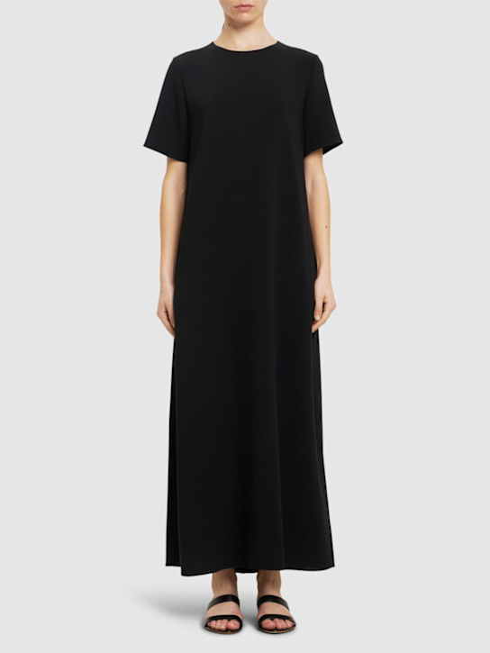 The Row: Robi wide satin long dress - Black - women_1 | Luisa Via Roma
