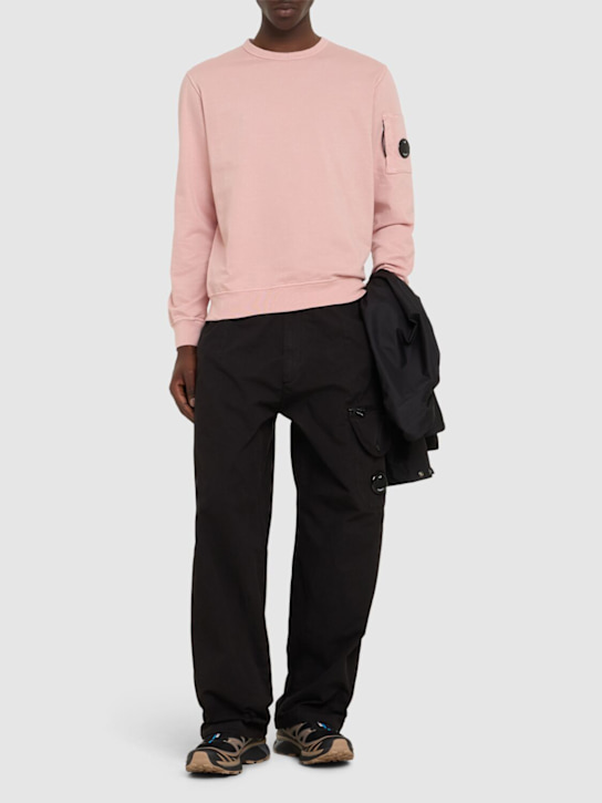 C.P. Company: Light fleece crewneck sweatshirt - Misty Rose - men_1 | Luisa Via Roma