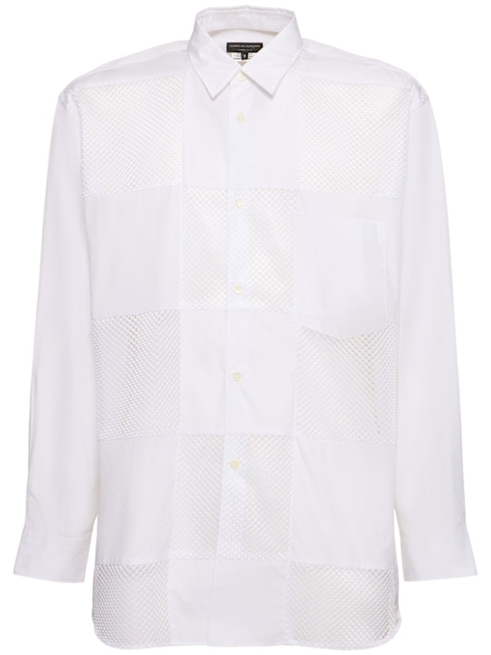 Cotton shirt w/ mesh inserts - Thumbnail 1
