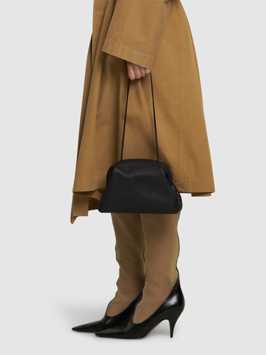 The Row: Mira saddle leather clutch - Black - women_2 | Luisa Via Roma