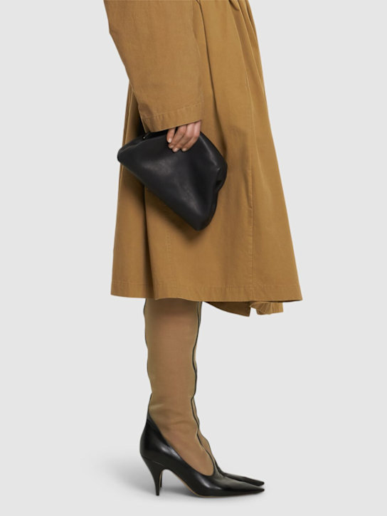 The Row: Mira saddle leather clutch - Black - women_1 | Luisa Via Roma