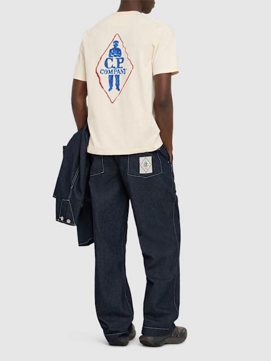 C.P. Company: Graphic logo t-shirt - Pistachio Shell - men_1 | Luisa Via Roma