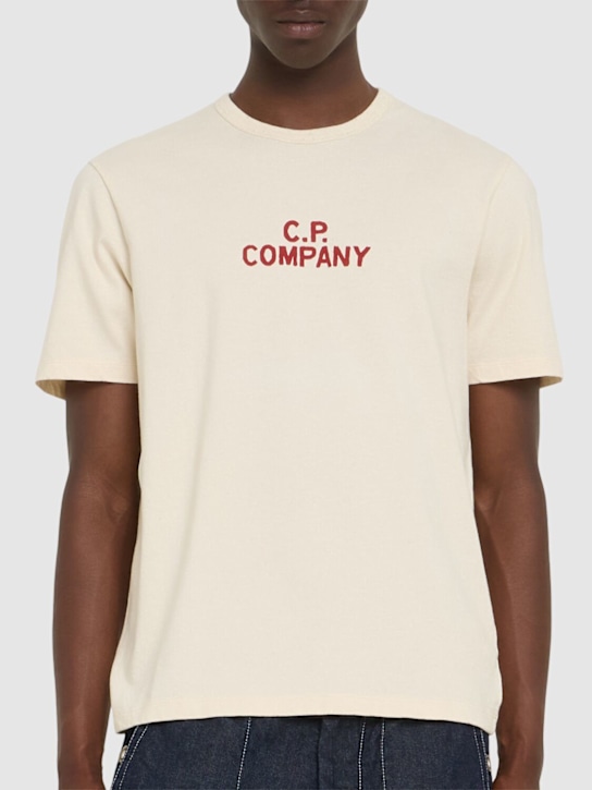 C.P. Company: Graphic logo t-shirt - Pistachio Shell - men_2 | Luisa Via Roma