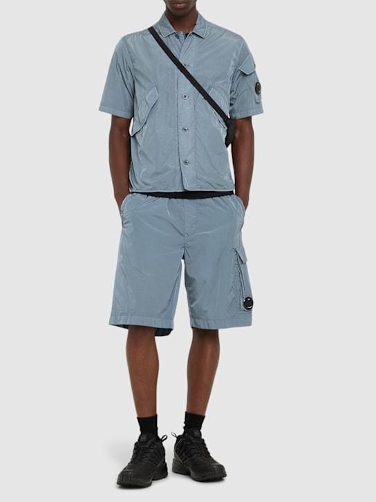 C.P. Company: Chrome-R cargo shorts - Stormy Weather - men_1 | Luisa Via Roma