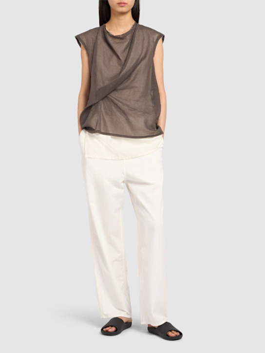 The Row: Sharka gabardine straight pants - White - women_1 | Luisa Via Roma