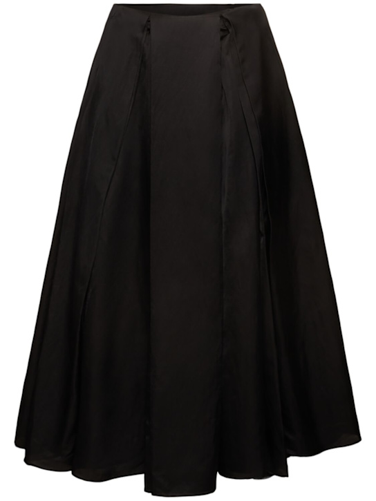 Abadia: Elodie draped maxi skirt - Black - women_0 | Luisa Via Roma