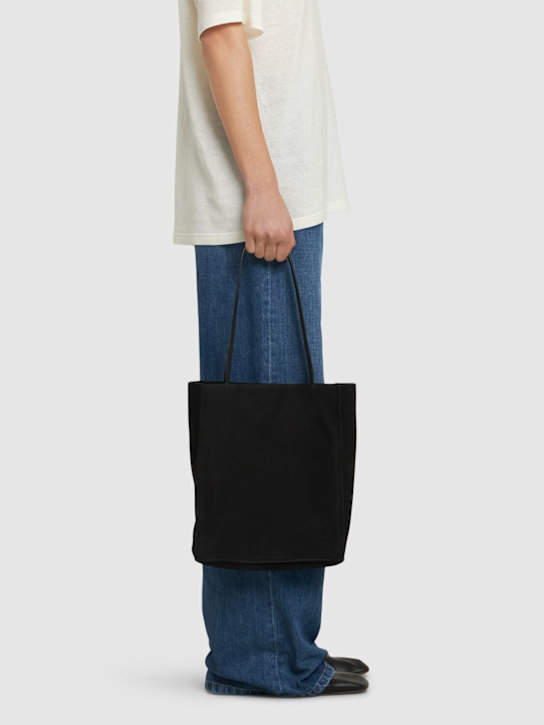 The Row: Large To Go suede tote - Black - women_1 | Luisa Via Roma