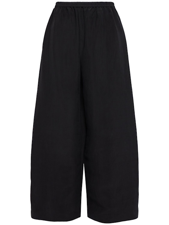 The Row: Bellana extra wide silk pants - Black - women_0 | Luisa Via Roma