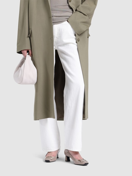 Roger Vivier: 45mm Trompette patent leather pumps - Taupe - women_1 | Luisa Via Roma