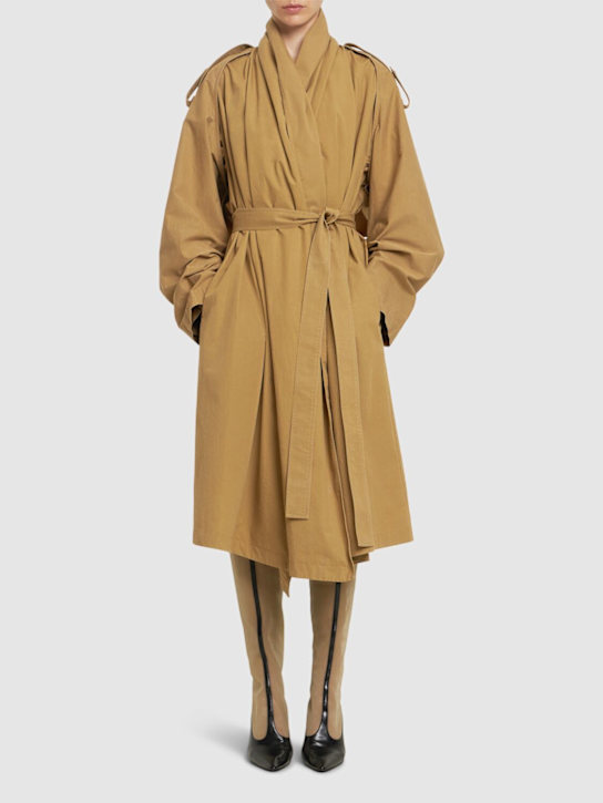 The Row: Pami gabardine trench coat - Camel - women_1 | Luisa Via Roma