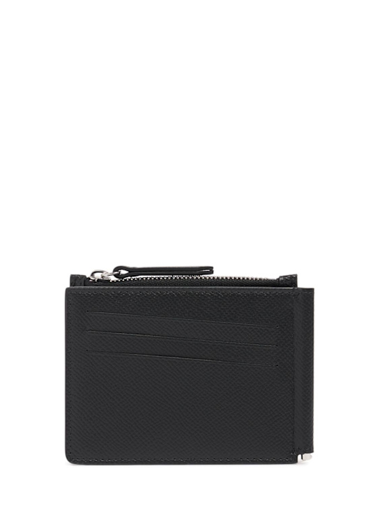 Maison Margiela: Slim 2 Pincer グレインレザーウォレット - women_0 | Luisa Via Roma
