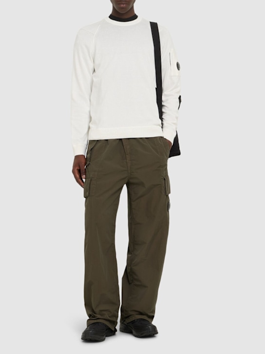 C.P. Company: Sea Island crewneck lens sweater - Gauze White - men_1 | Luisa Via Roma
