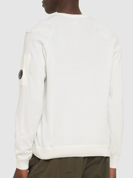 C.P. Company: Sea Island crewneck lens sweater - Gauze White - men_2 | Luisa Via Roma