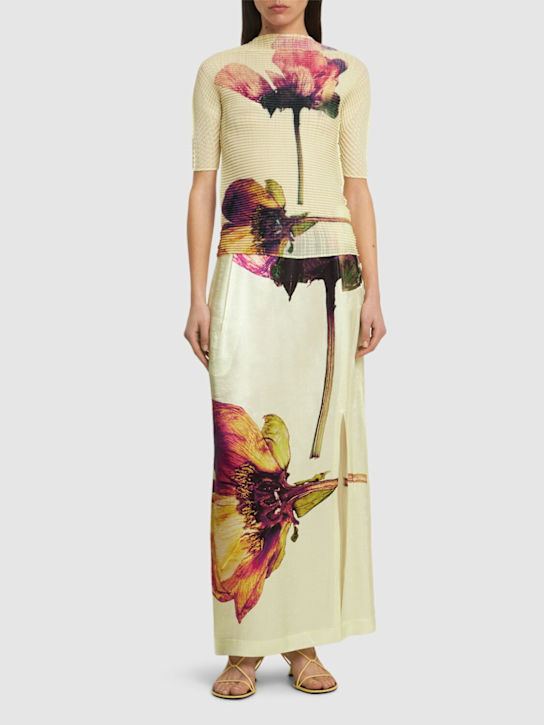 ISSEY MIYAKE: Pressed flora pleated top - women_1 | Luisa Via Roma