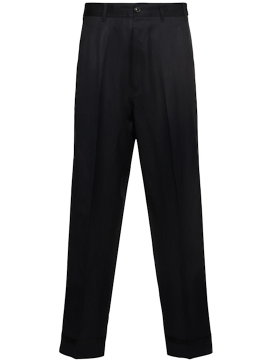 Maison Margiela: Wool & linen barathea pants - men_0 | Luisa Via Roma