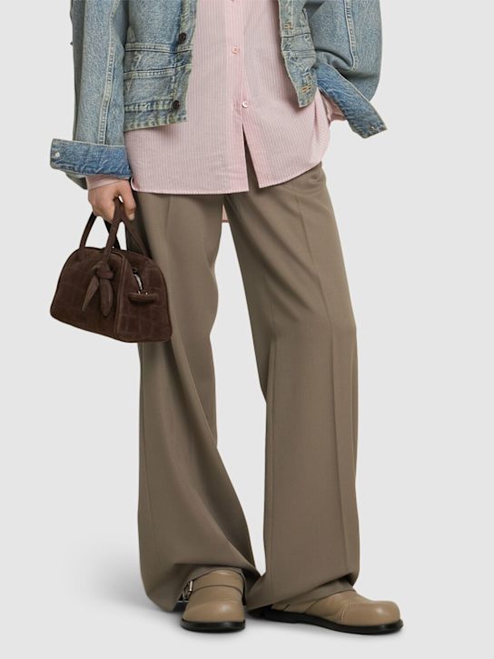 Acne Studios: Mules in pelle con fibbie 20mm - Taupe Beige - women_1 | Luisa Via Roma