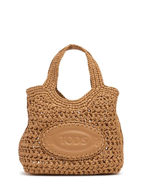 Tod's: Mini Tasche mit Doppelgriff und Raffiaeffekt - women_0 | Luisa Via Roma