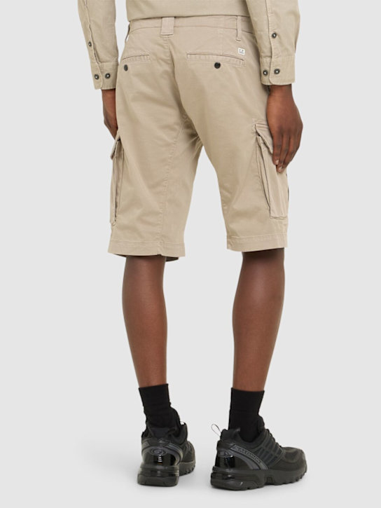 C.P. Company: Stretch cotton cargo shorts - Vintage Khaki - men_2 | Luisa Via Roma