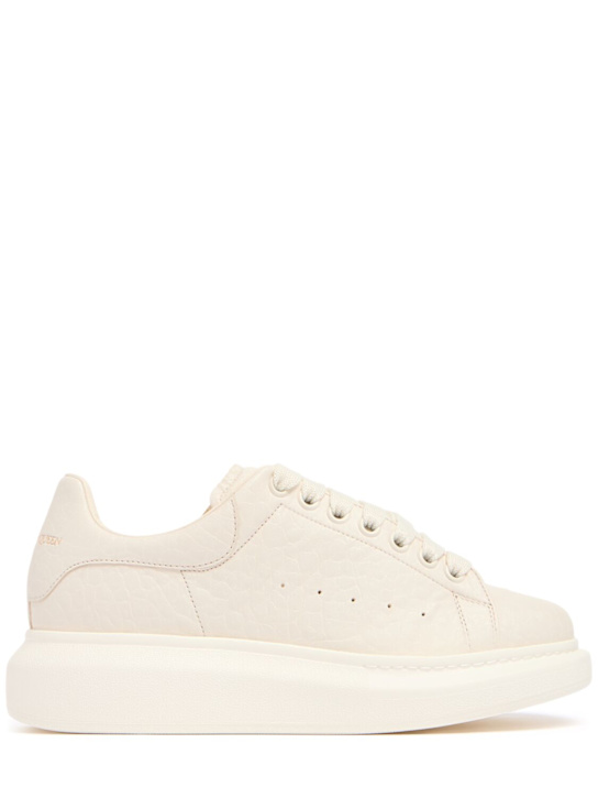 McQueen: Oversized leather sneakers - Off White - women_0 | Luisa Via Roma