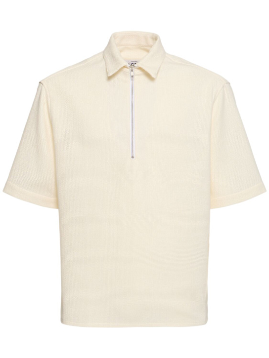 Lc23: Crochet half-zip shirt - men_0 | Luisa Via Roma