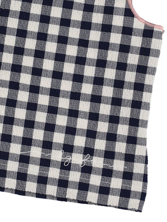 Il Gufo: Vichy シアサッカートップ＆ショートパンツ - kids-girls_1 | Luisa Via Roma