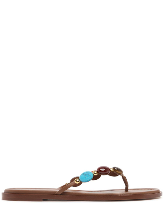 Gianvito Rossi: 5mm Shanti leather thong sandals - women_0 | Luisa Via Roma