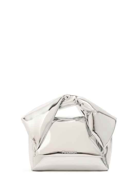 JW Anderson: Small Twister laminated bag - Silver - women_0 | Luisa Via Roma