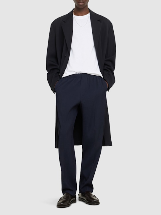 CELLAR DOOR: Alfred 3d stretch wool pants - Navy - men_1 | Luisa Via Roma