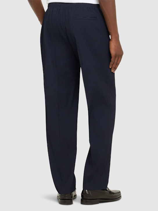 CELLAR DOOR: Alfred 3d stretch wool pants - Navy - men_2 | Luisa Via Roma