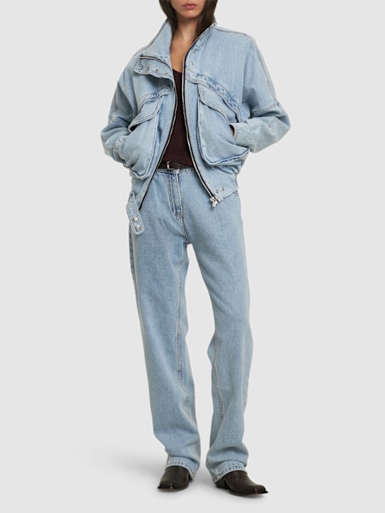 Magda Butrym: Denim zip-up jacket - Light Blue - women_1 | Luisa Via Roma