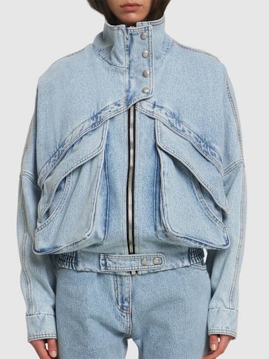Magda Butrym: Denim zip-up jacket - Light Blue - women_2 | Luisa Via Roma