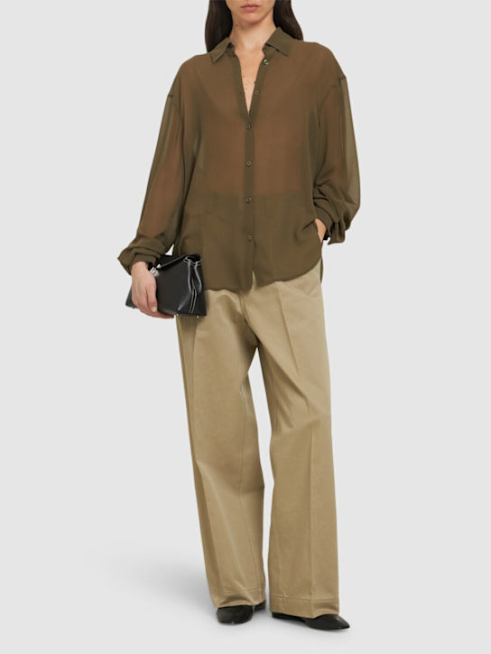 The Frankie Shop: Peri long sleeve georgette shirt - women_1 | Luisa Via Roma