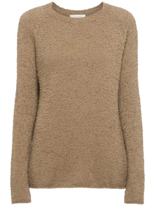 The Row: Kathy cotton bouclé sweater - Khaki - women_0 | Luisa Via Roma